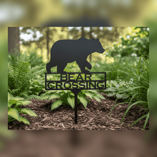 Rusty Rooster Fabrication & Design Physical product Beautiful Bear Wildlife Garden Stake (A80)