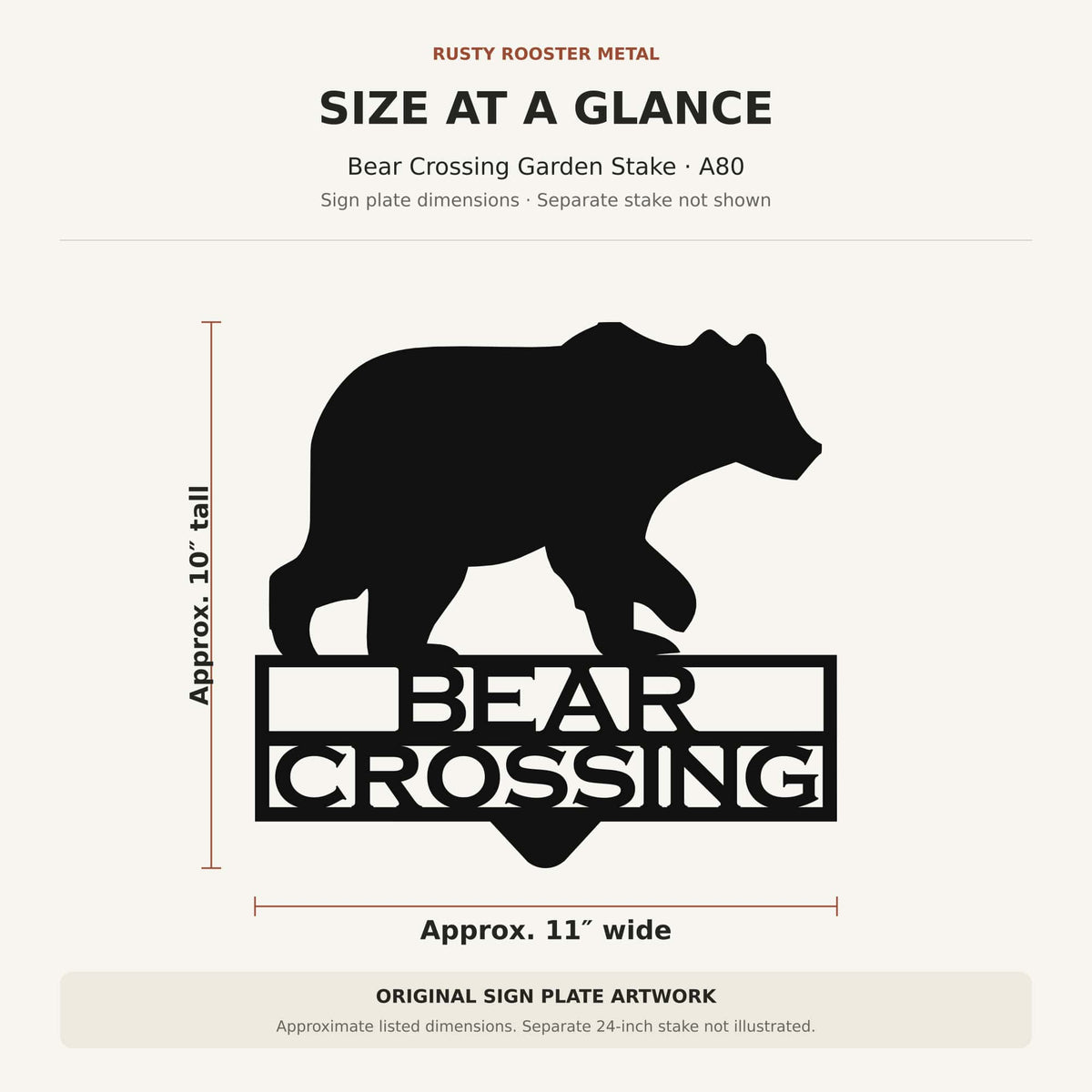 Rusty Rooster Fabrication & Design Physical product Beautiful Bear Wildlife Garden Stake (A80)