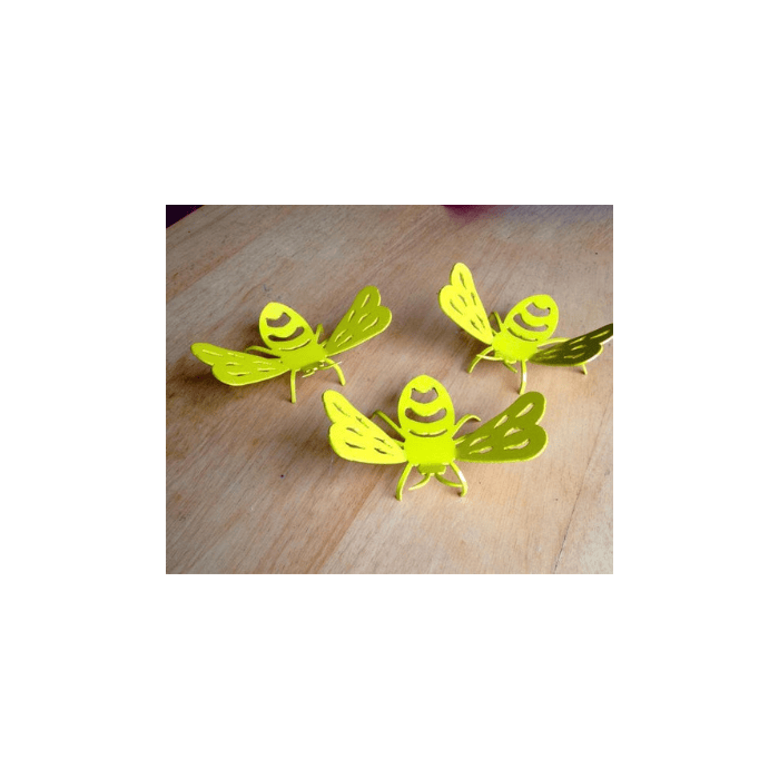 Rusty Rooster Fabrication & Design Physical product Bee Garden Figurines – Set of 3 Metal Bees for Yard or Planters (X12)