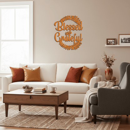 Rusty Rooster Fabrication & Design Physical product Blessed And Grateful Metal Sign (G36)