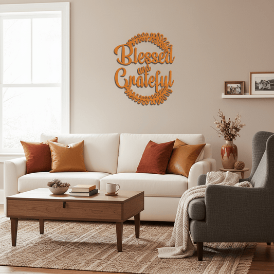 Rusty Rooster Fabrication & Design Physical product Blessed And Grateful Metal Sign (G36)