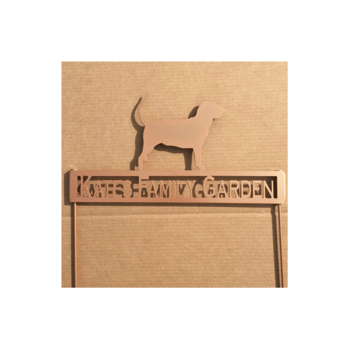 Rusty Rooster Fabrication & Design Physical product Bloodhound Metal Garden Stake with Personalized Text Field (W23)