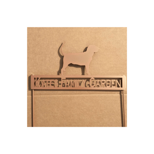 Rusty Rooster Fabrication & Design Physical product Bloodhound Metal Garden Stake with Personalized Text Field (W23)