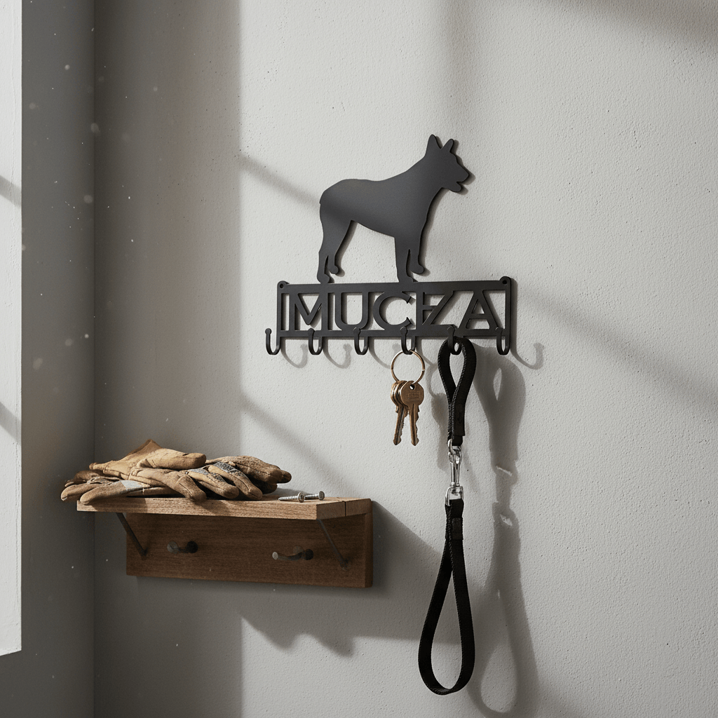 Rusty Rooster Fabrication & Design Physical product Blue Heeler Key Holder with Personalized Text Field (O24)