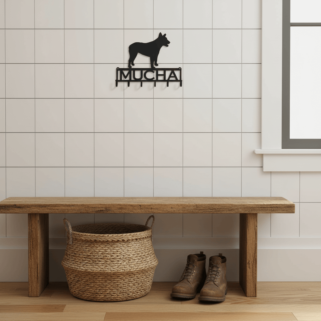 Rusty Rooster Fabrication & Design Physical product Blue Heeler Key Holder with Personalized Text Field (O24)