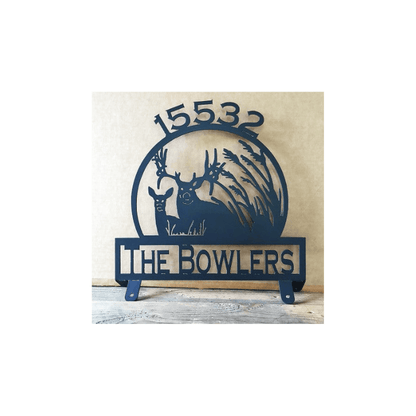 Rusty Rooster Fabrication & Design Physical product Buck and Doe Mailbox Topper – Custom Metal Deer Sign for Rural Homes (C18)