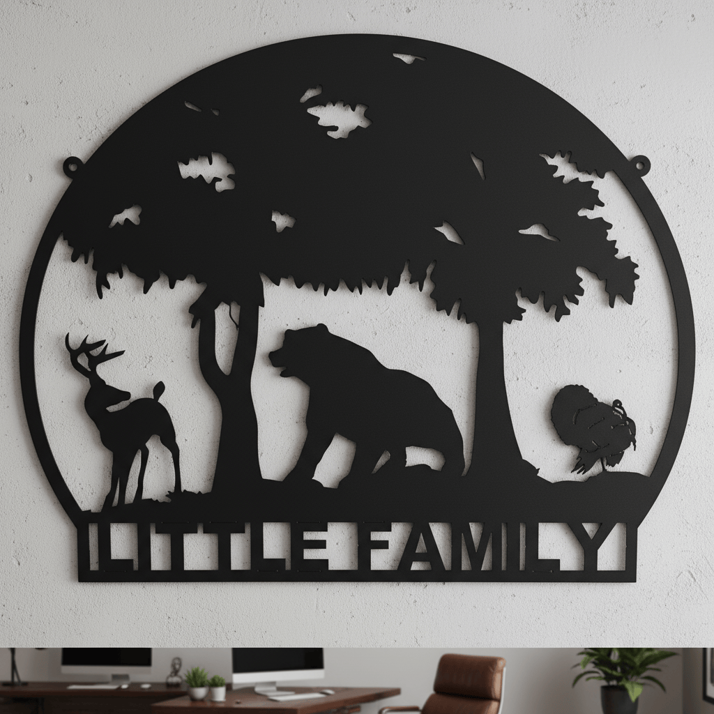 Rusty Rooster Fabrication & Design Physical product Buck Bear and Turkey Metal Wall Art (R7)