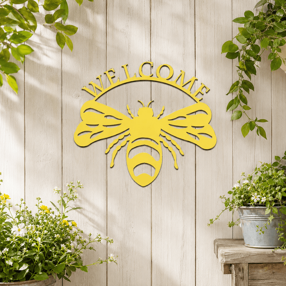 Rusty Rooster Fabrication & Design Physical product Bumble Bee Welcome Metal Sign (N)