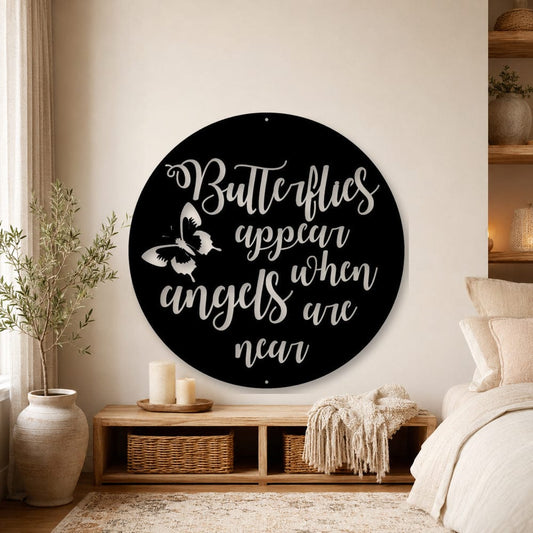 Rusty Rooster Fabrication & Design Physical product Butterfly Family Metal Wall Sign (A74)