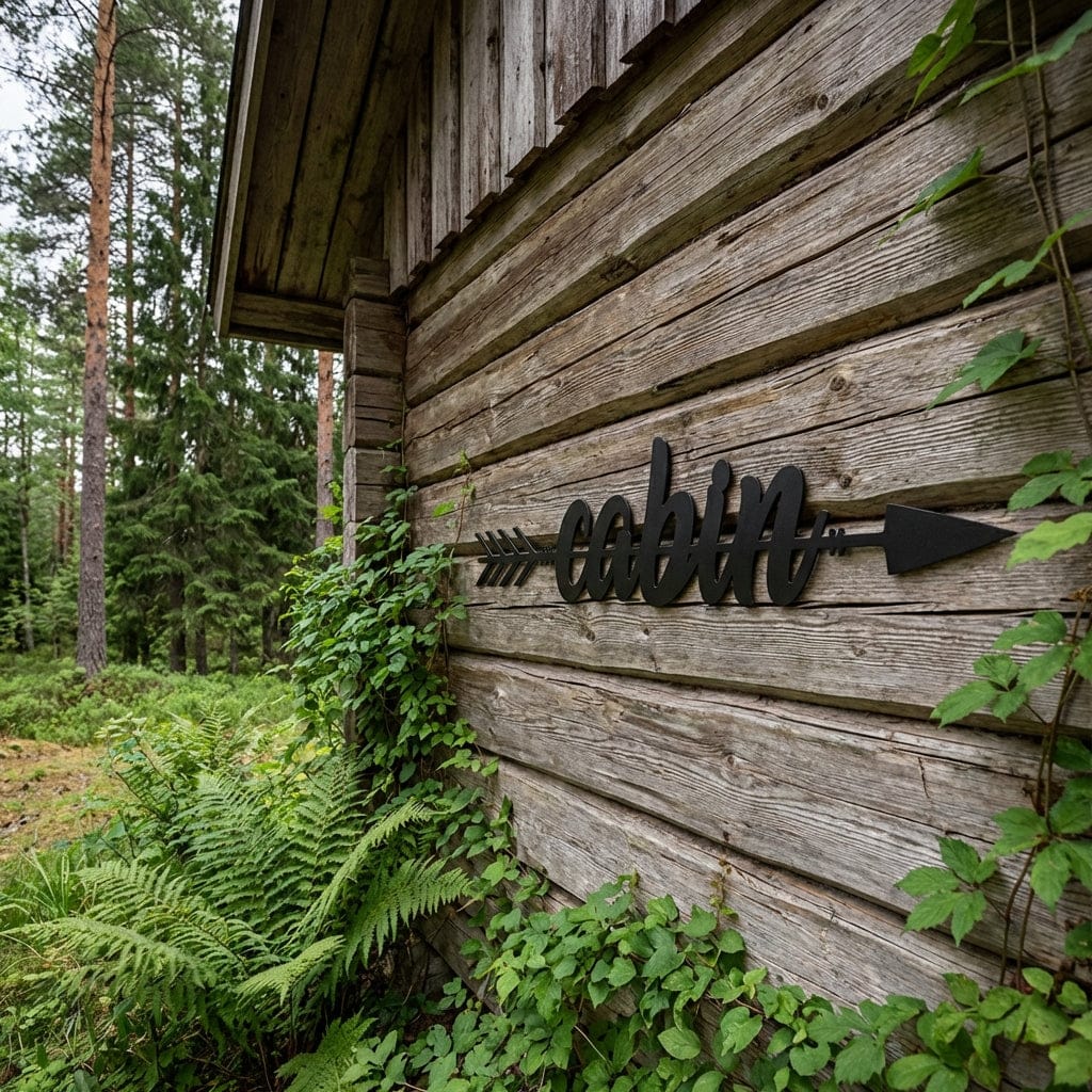 Rusty Rooster Fabrication & Design Physical product Cabin This Way! Metal Wall Art (B53)