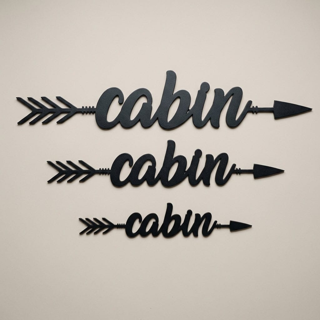 Rusty Rooster Fabrication & Design Physical product Cabin This Way! Metal Wall Art (B53)