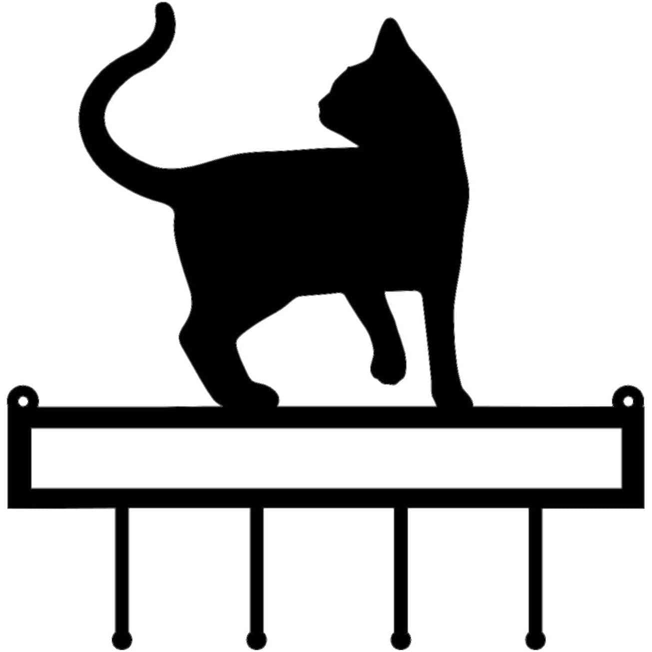 Rusty Rooster Fabrication & Design Physical product Cat Key Holder with Personalized Text Field  (K20)