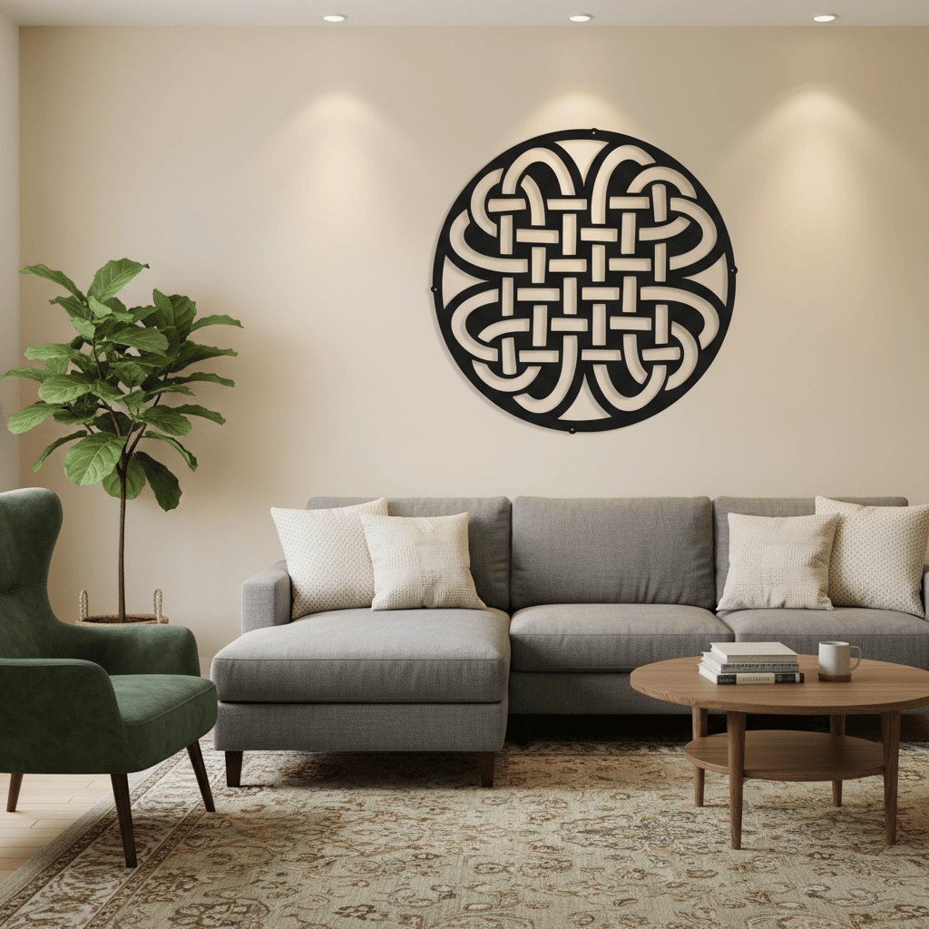 Rusty Rooster Fabrication & Design Physical product Celtic Knot Metal Wall Art - Circular Irish Design - Decorative Wall Hanging for Living Room, Man Cave & Home Decor (M16)