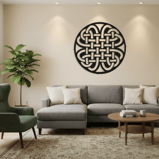 Rusty Rooster Fabrication & Design Physical product Celtic Knot Metal Wall Art - Circular Irish Design - Decorative Wall Hanging for Living Room, Man Cave & Home Decor (M16)