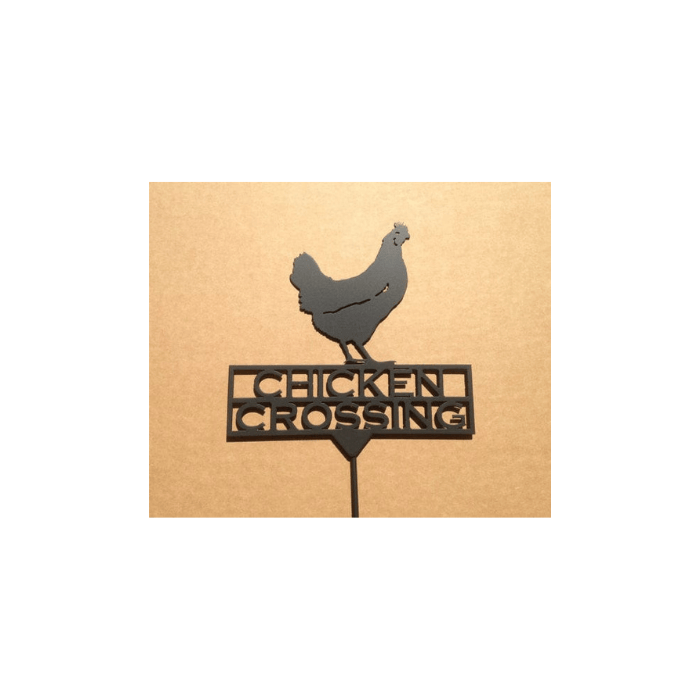 Rusty Rooster Fabrication & Design Physical product Chicken Crossing Metal Garden Sign – Funny Farm Yard Decor (Z6)