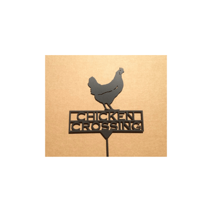 Rusty Rooster Fabrication & Design Physical product Chicken Crossing Metal Garden Sign – Funny Farm Yard Decor (Z6)
