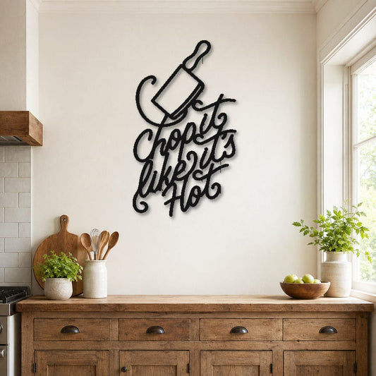Rusty Rooster Fabrication & Design Physical product Chop It Like It's Hot Metal Kitchen Wall Art (Z63)