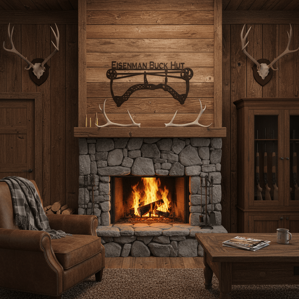 Rusty Rooster Fabrication & Design Physical product Compound Bow Metal Sign – Custom Archery Wall Art (A21)