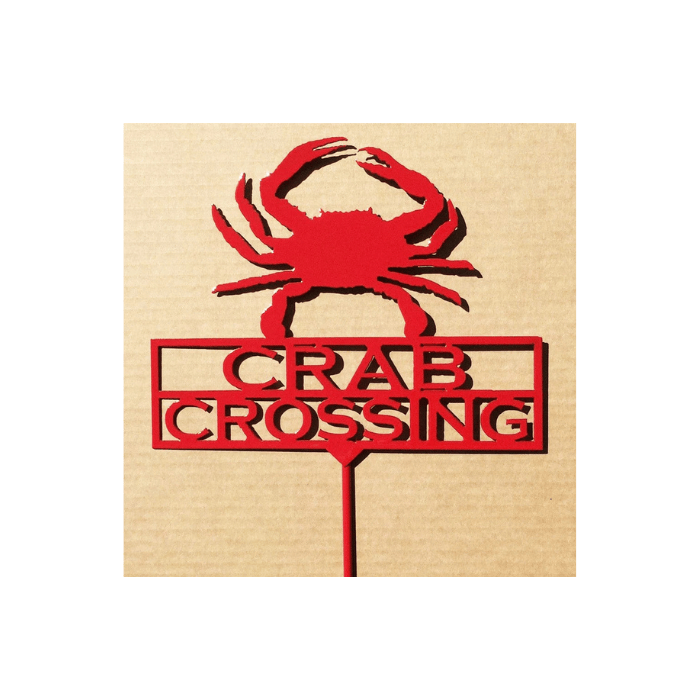 Rusty Rooster Fabrication & Design Physical product Crab Crossing Garden Stake (A12)