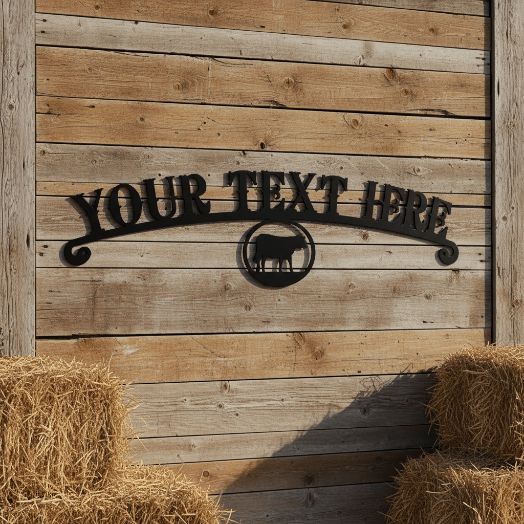 Custom Arched Ranch Sign | Personalized Metal Wall Art