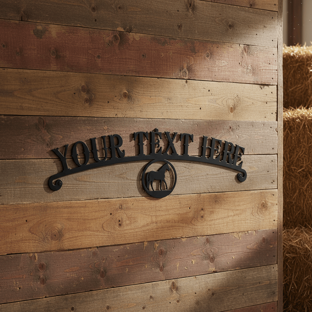 Custom Arched Ranch Sign | Personalized Metal Wall Art