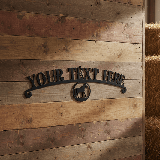 Custom Arched Ranch Sign | Personalized Metal Wall Art
