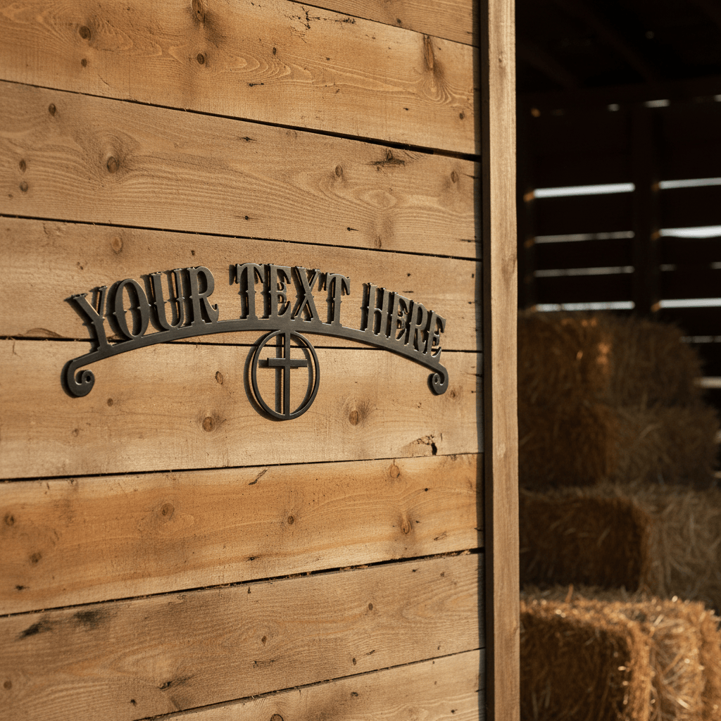 Custom Arched Ranch Sign | Personalized Metal Wall Art