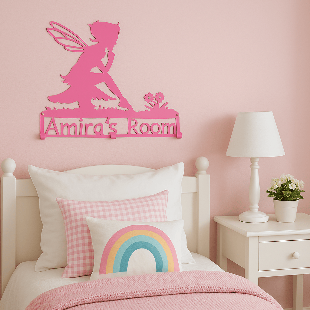 Rusty Rooster Fabrication & Design Physical product Custom Fairy Coat Rack – Personalized Girl’s Room Hook (O8)