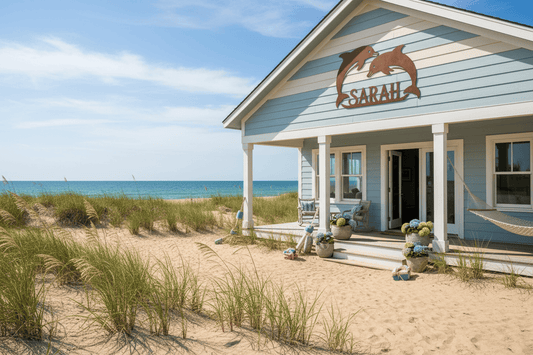 Rusty Rooster Fabrication & Design Physical product Custom Metal Dolphins Wall Sign (J1)