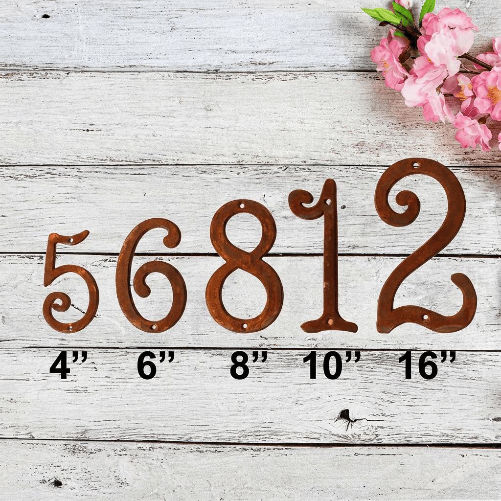 Custom Metal House Numbers — Personalized Address Sign, 16-Gauge American Steel, Indoor/Outdoor (GAW)