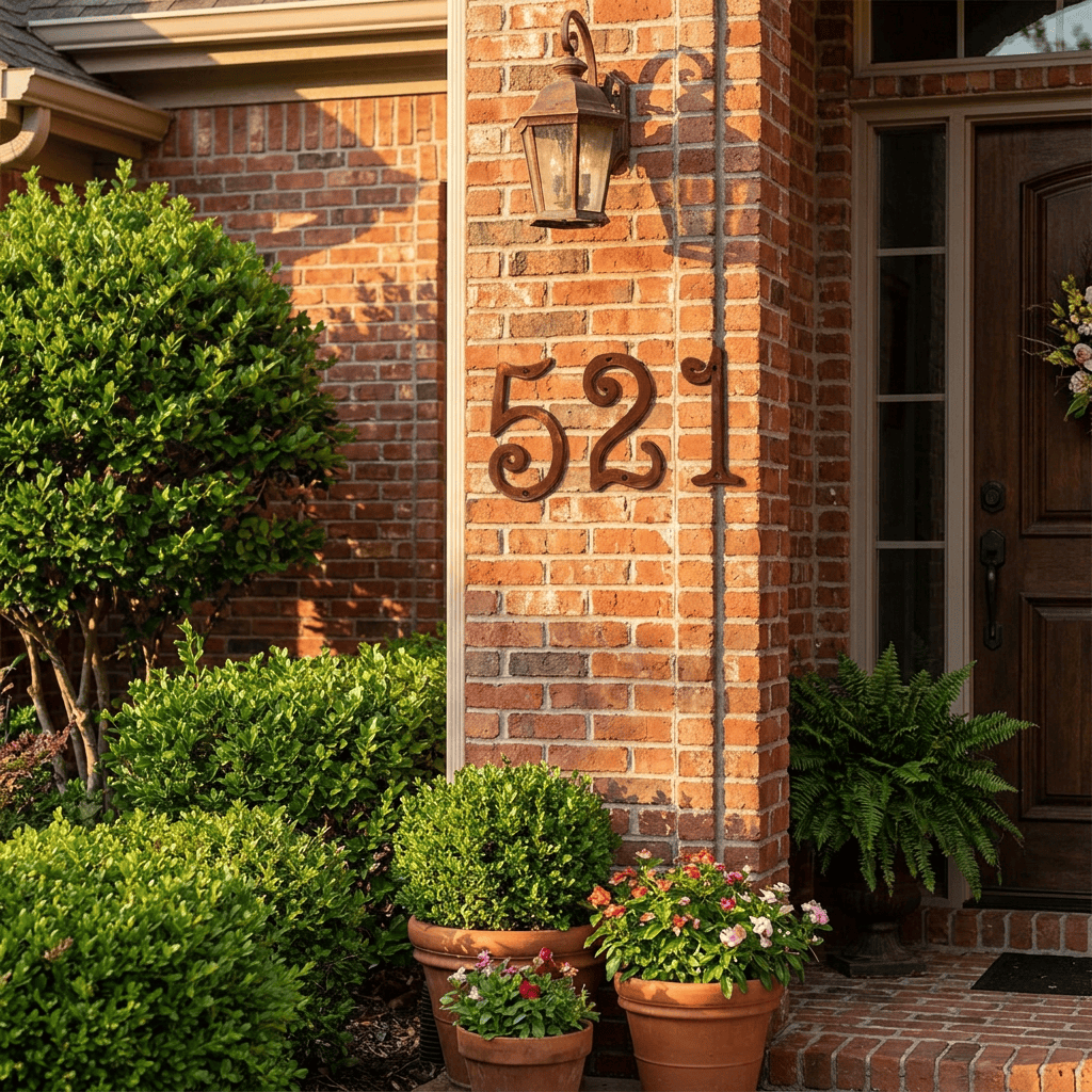 Custom Metal House Numbers — Personalized Address Sign, 16-Gauge American Steel, Indoor/Outdoor (GAW)