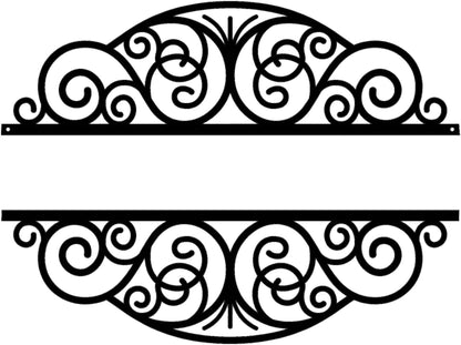 Rusty Rooster Fabrication & Design Physical product Custom Metal Scroll Wall Sign with Personalized Text (J22)