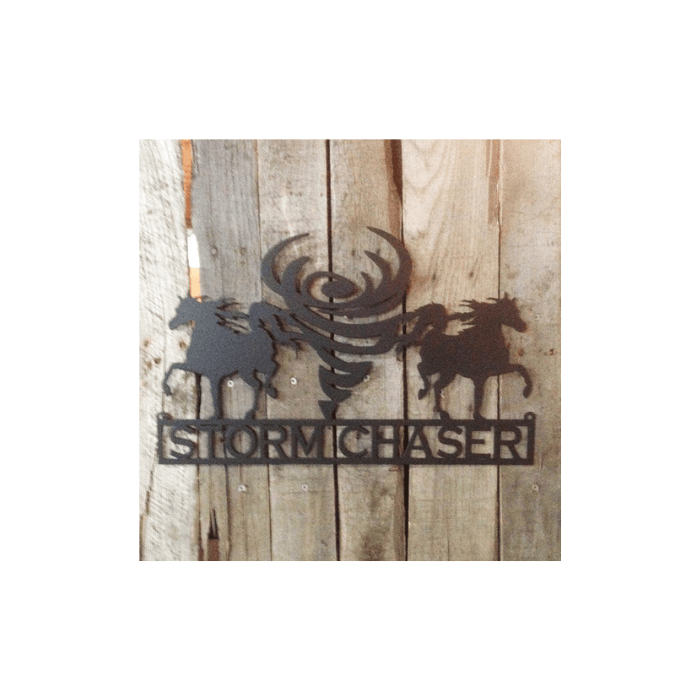 Rusty Rooster Fabrication & Design Physical product Custom Metal Sign Horses and Tornado (G16)