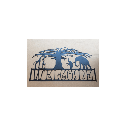 Rusty Rooster Fabrication & Design Physical product Custom Metal Welcome African Scene (M1)