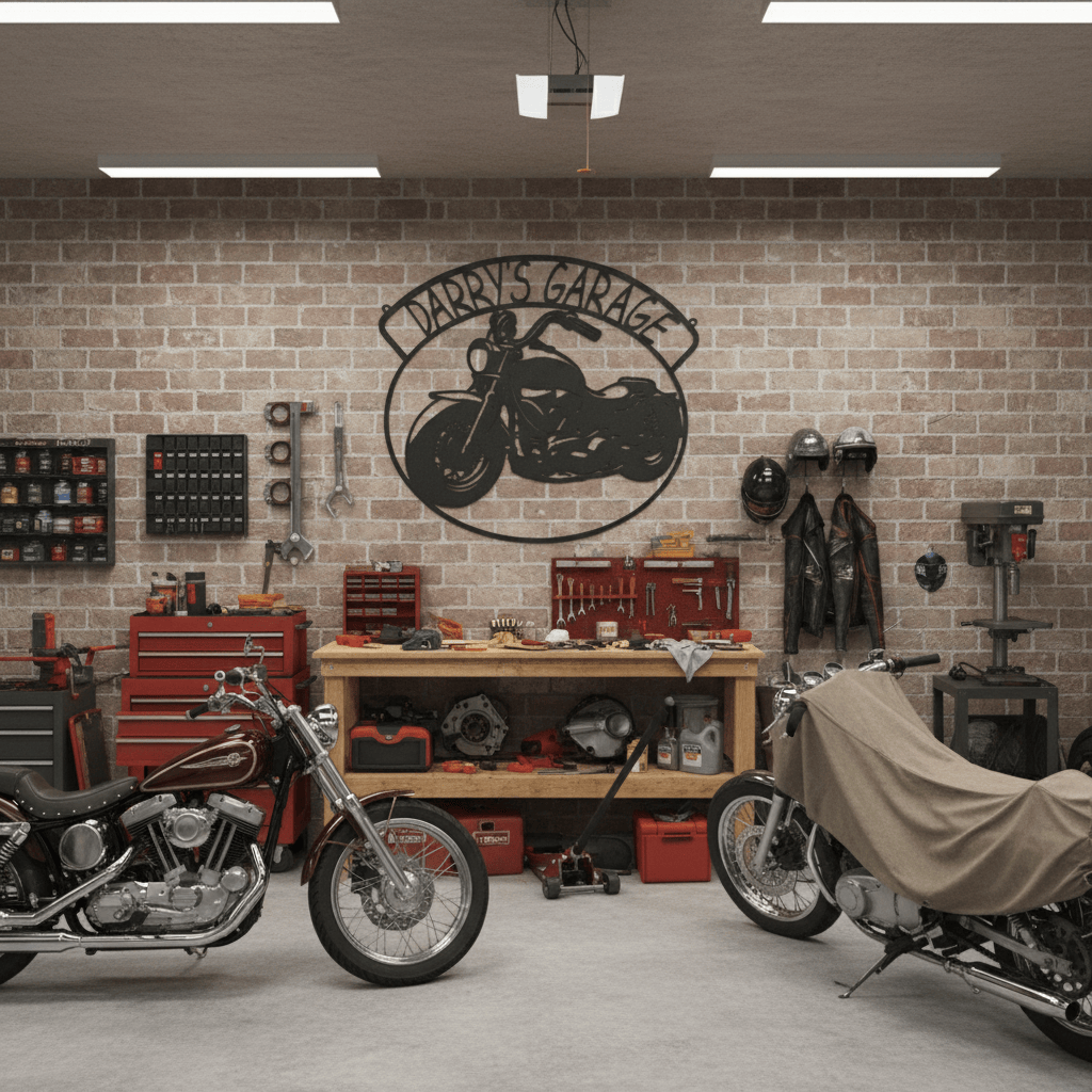 Rusty Rooster Fabrication & Design Physical product Custom Motorcycle Sign (S8)