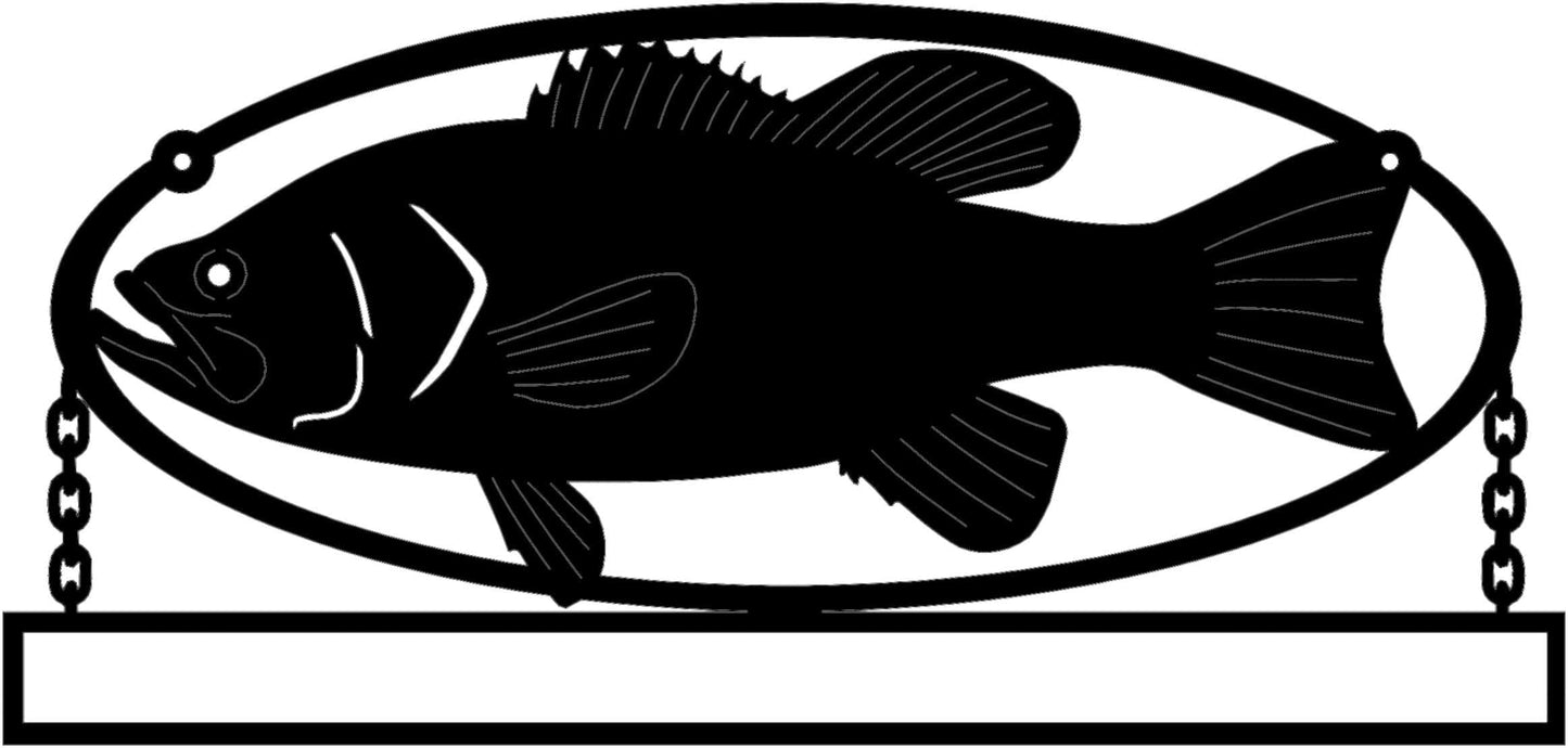 Rusty Rooster Fabrication & Design Physical product Custom Rustic Metal Fish Sign – “Down by the River” Lodge & Cabin Decor (Q9)