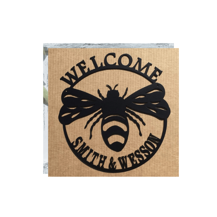 Rusty Rooster Fabrication & Design Physical product Custom Welcome Bumble Bee Metal Wall Art (G)