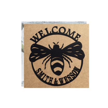Rusty Rooster Fabrication & Design Physical product Custom Welcome Bumble Bee Metal Wall Art (G)