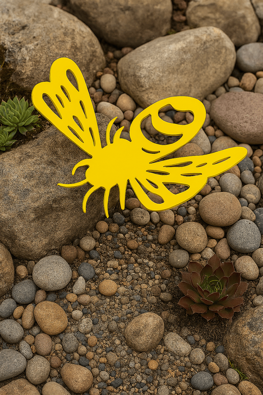 Rusty Rooster Fabrication & Design Physical product Cute Bumble Bee Garden Ornament – Nature-Inspired Yard Accent (X13)