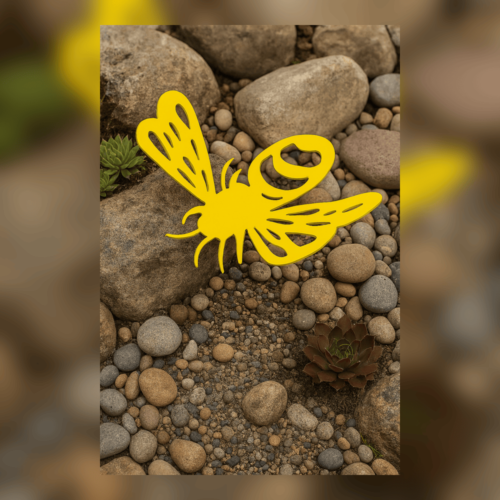Rusty Rooster Fabrication & Design Physical product Cute Bumble Bee Garden Ornament – Nature-Inspired Yard Accent (X13)