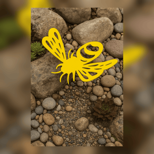 Rusty Rooster Fabrication & Design Physical product Cute Bumble Bee Garden Ornament – Nature-Inspired Yard Accent (X13)