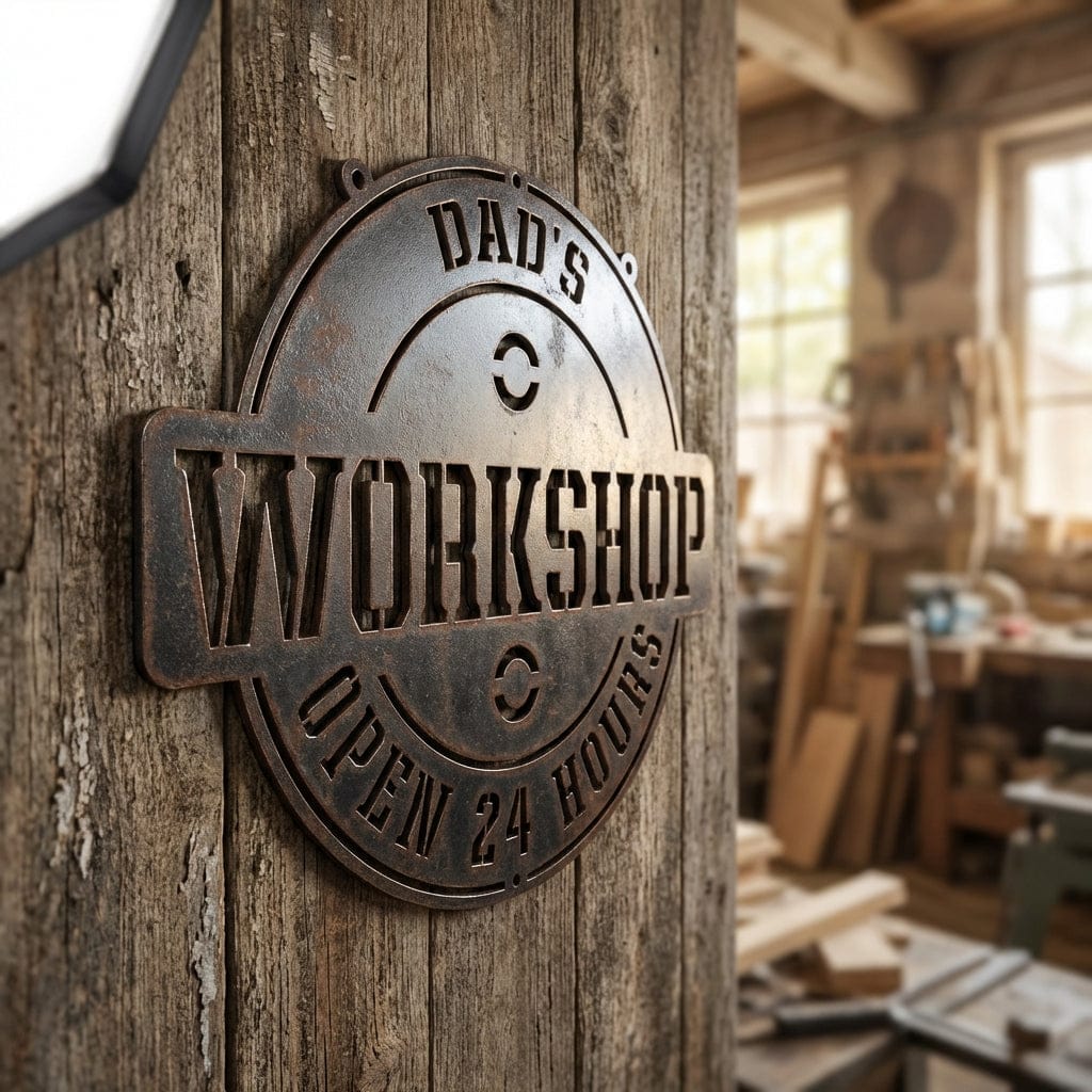 Rusty Rooster Fabrication & Design Physical product Dad's Workshop Metal Sign - Rusty Rooster Metal (C62)