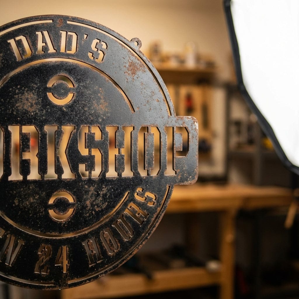 Rusty Rooster Fabrication & Design Physical product Dad's Workshop Metal Sign - Rusty Rooster Metal (C62)