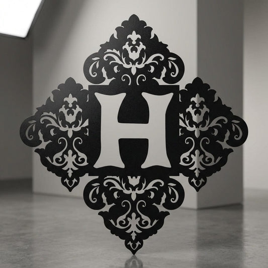 Rusty Rooster Fabrication & Design Physical product Damask Monogram (R2)