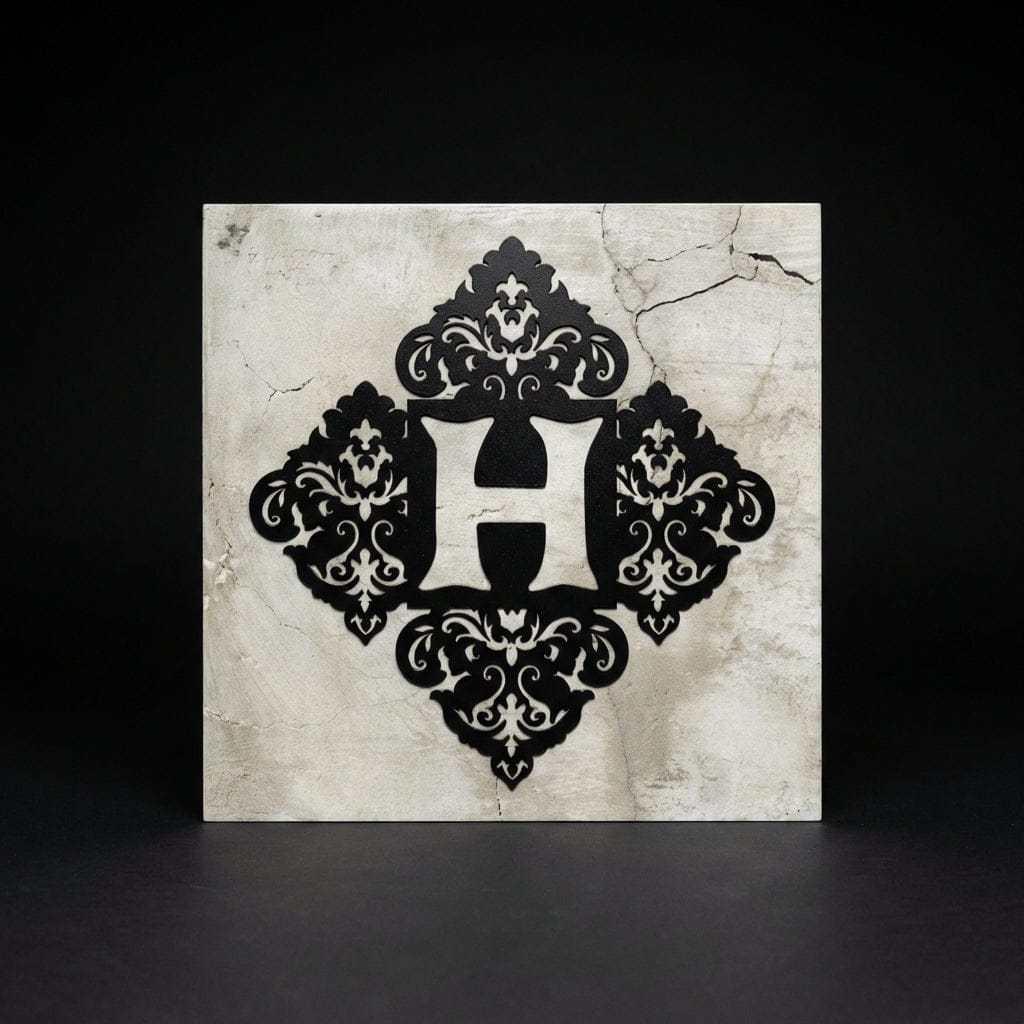 Rusty Rooster Fabrication & Design Physical product Damask Monogram (R2)