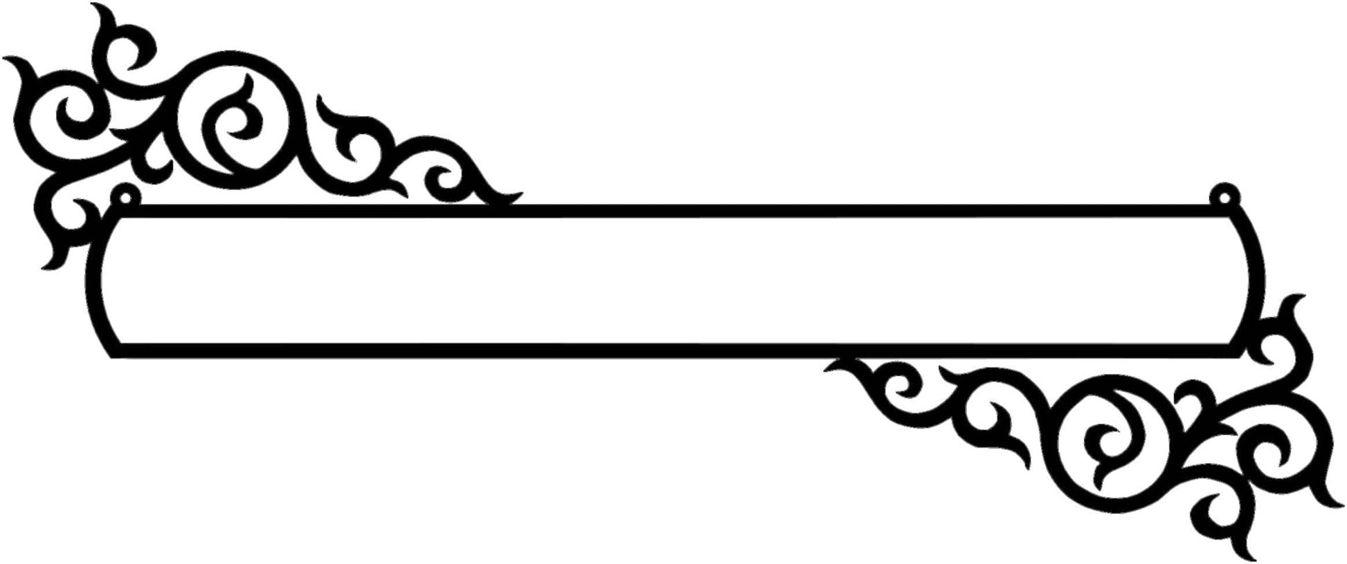 Rusty Rooster Fabrication & Design Physical product Decorative Scroll Design with Personalized Text Field (E30)