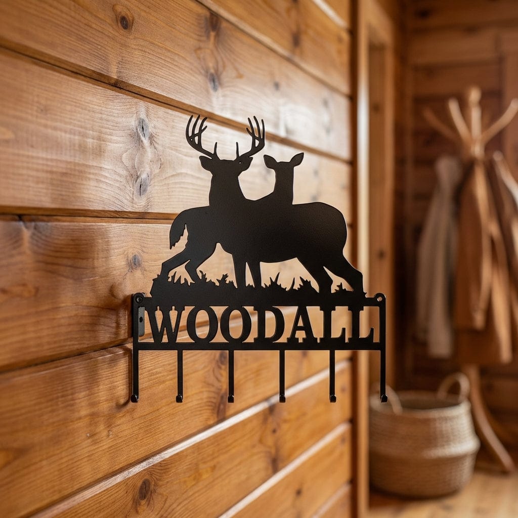 Rusty Rooster Fabrication & Design Physical product Deer Key Holder Featuring a Buck and a Doe ( A93)