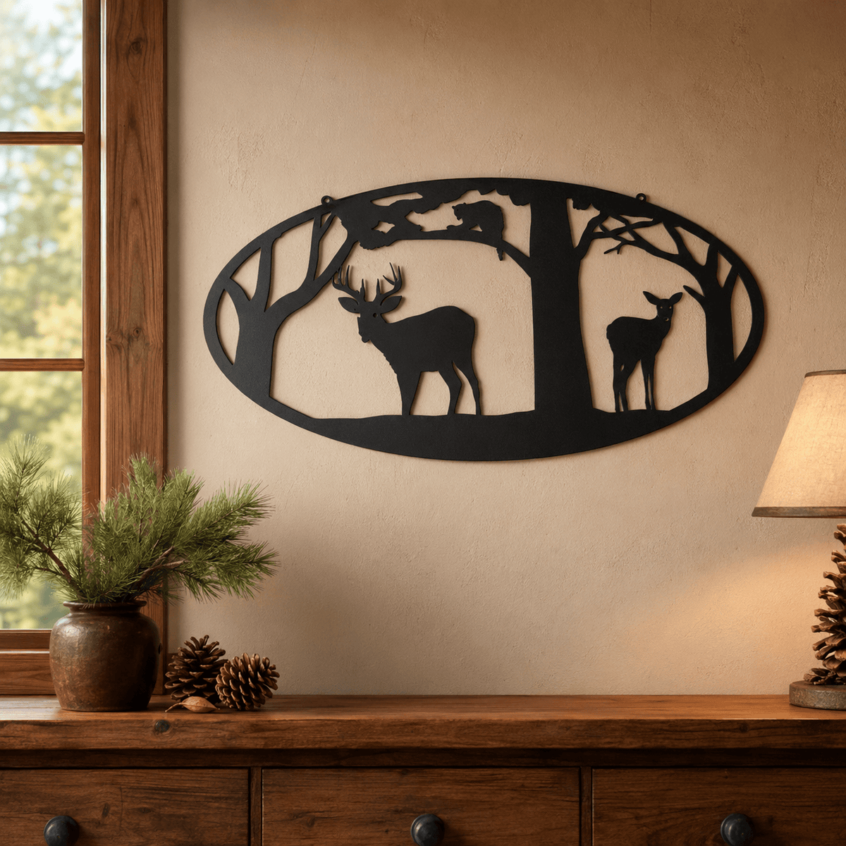 Rusty Rooster Fabrication & Design Physical product Deer, Trees & Raccoon Metal Wall Art (N4)