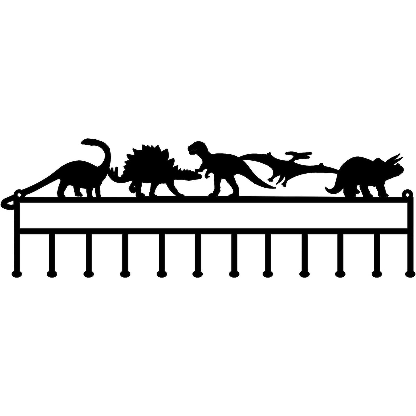 Rusty Rooster Fabrication & Design Physical product Dinosaurs Medal Holder with Personalized Text Field (V21)