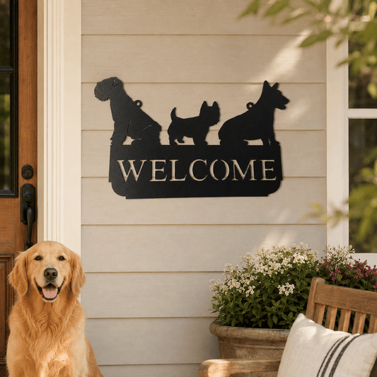 Rusty Rooster Fabrication & Design Physical product Dog Welcome Metal Sign (C21)